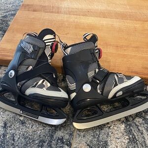 Kids Black and White Ice Skates